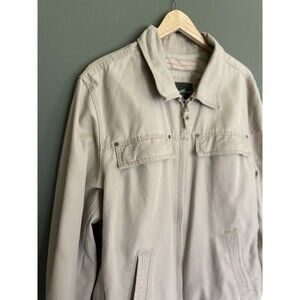 Eddie Bauer Seattle USA Tan Beige Light Brown Size L Jacket Zip Up Long Sleeve